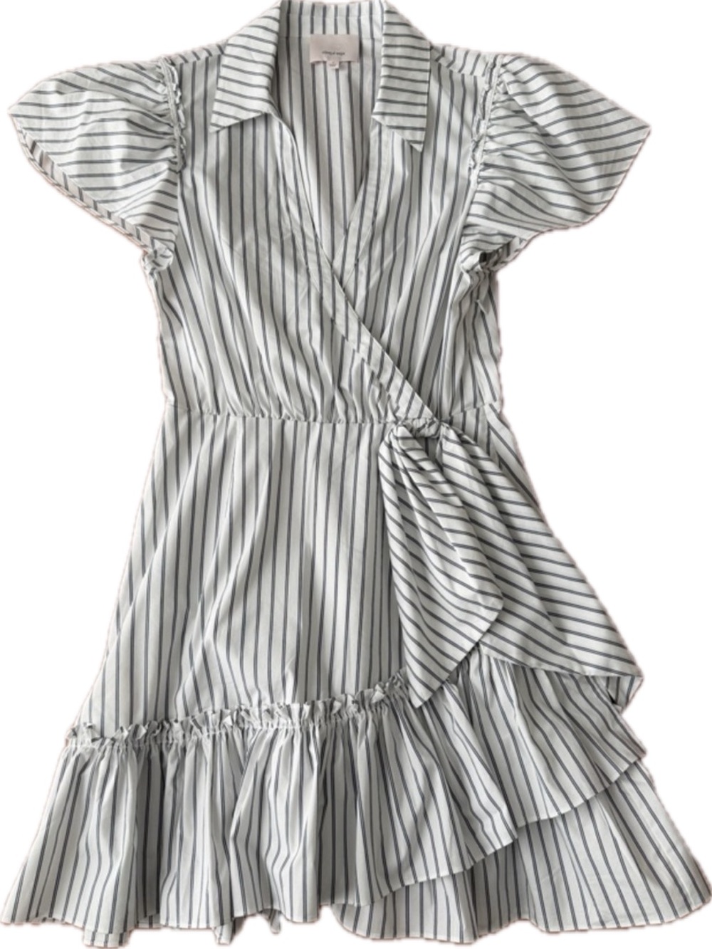 Cinq a sept 5 a 7 Lila Striped Wrap Dress - White & Black